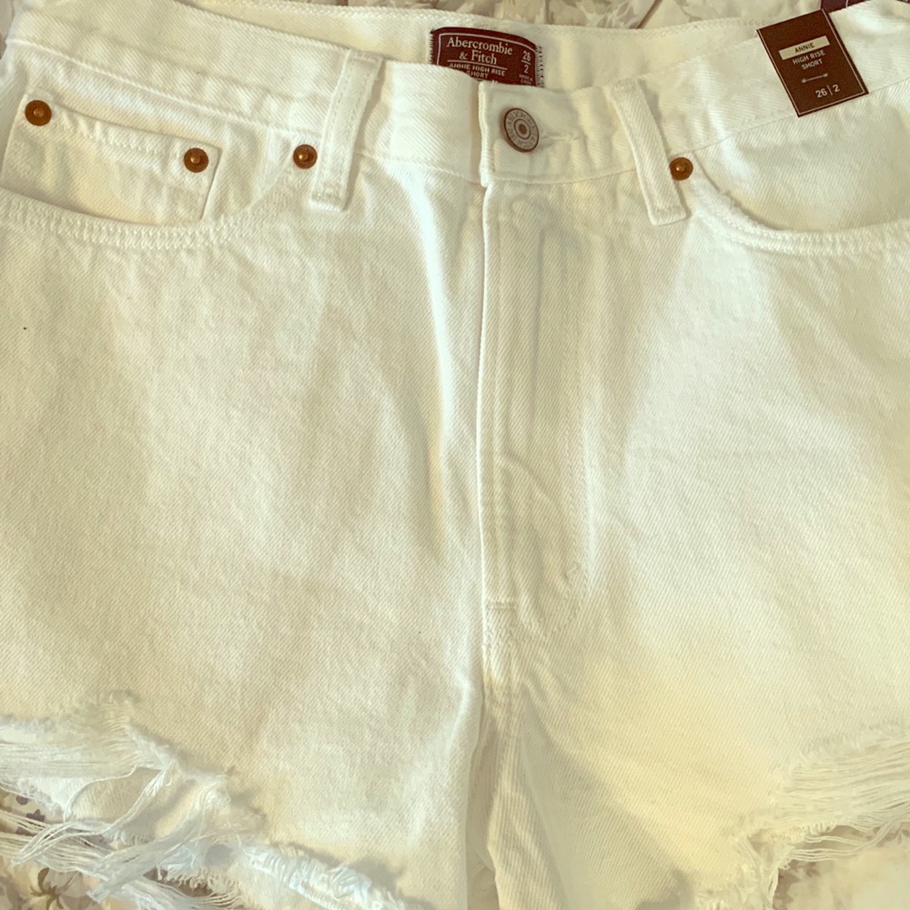 Abercrombie & Fitch White Denim Shorts